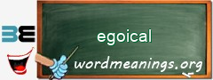 WordMeaning blackboard for egoical